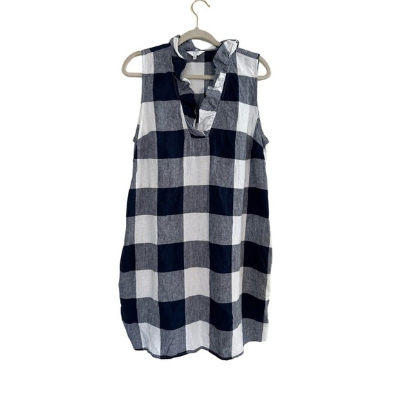 Crown & Ivy Linen Buffalo Check Shift Dress Size 0X - Picture 1 of 4